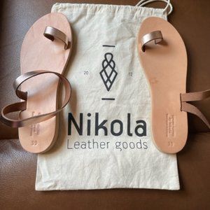 Genuine Leather Sandals Handmade in Greece by Nikola Leather Goods